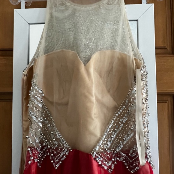 Beautiful Dave & Johnny Red/Gold Prom Dress - Picture 5 of 5